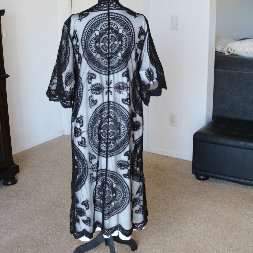 Sheer lace duster/ cover up - Picture 2 of 5